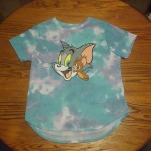 🐀 😺 Tom and Jerry Shirt Tie-dye Womens XXL 19 Cute Classic Cartoon Cat Mouse